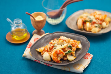 ゆり根とえびのトマトリゾット 完成写真