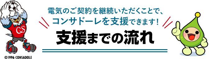 『電気のご契約を継続いただくことで、コンサドーレを支援できます!』支援までの流れ
