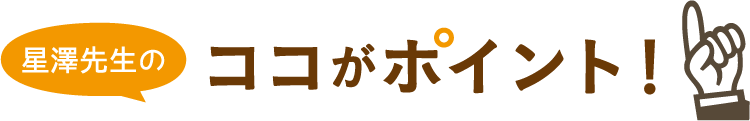 星澤先生のココがポイント！