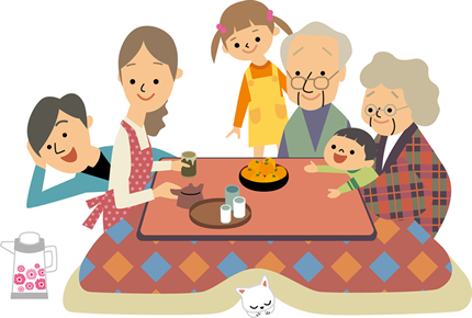 年末年始を家で過ごす家族の様子