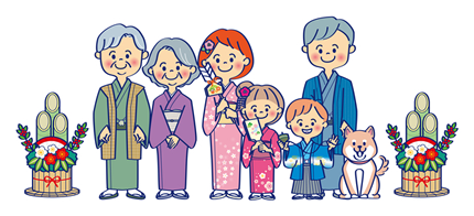 お正月の家族のイメージ