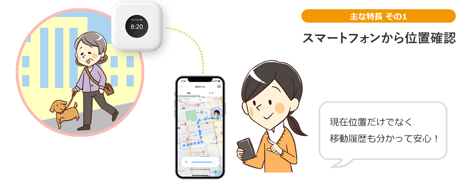 【主な特徴 その1】スマートフォンから位置確認