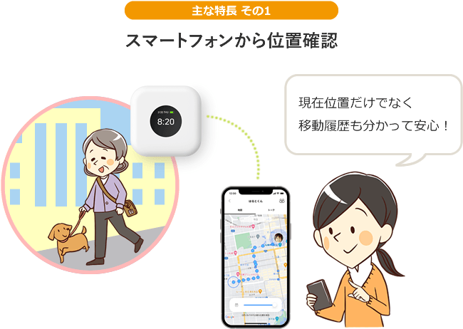 【主な特徴 その1】スマートフォンから位置確認