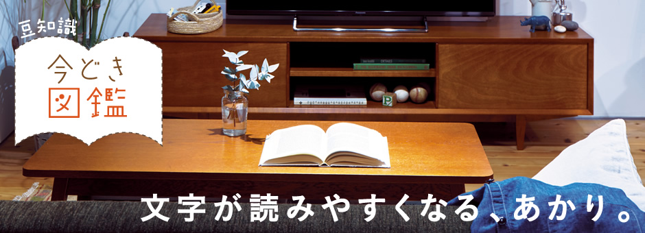 豆知識「今どき図鑑」文字が読みやすくなる、あかり