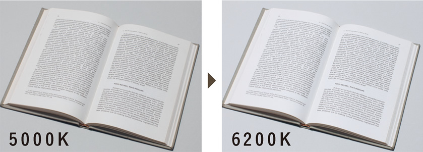 5000Kと6200Kの比較