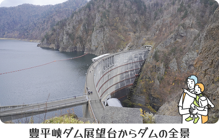 豊平峡ダム展望台からダムの全景
