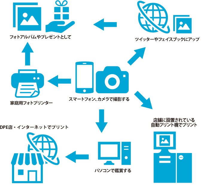撮影した写真の楽しみ方のイメージ