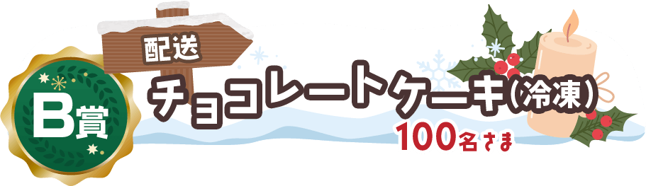 B賞 配送 チョコレートケーキ(冷凍) 100名さま