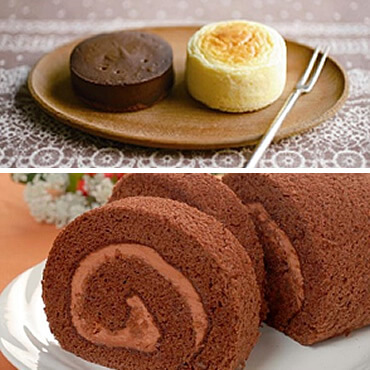 パティスリー ジョリ・クレール (北斗市)「チョコレートロールケーキとスフレ2種類セット」